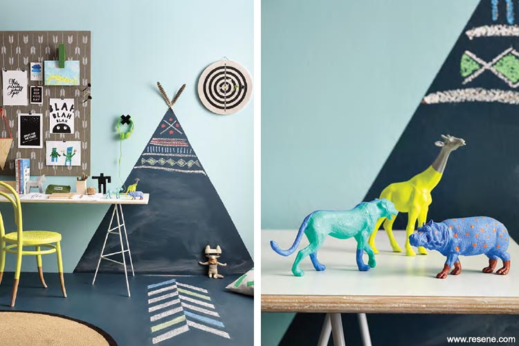 Make a Tee-pee and stencil a pinboard