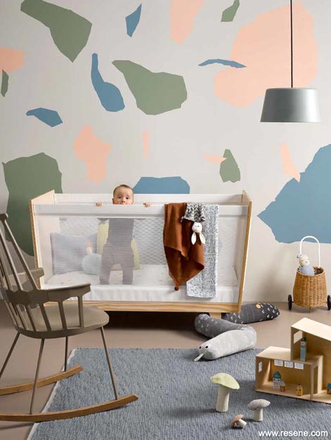 A playful backdrop for a baby’s room.
