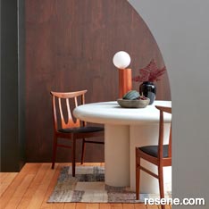 Stain a plywood wall