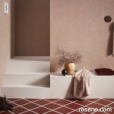 Painted entryway and tile patterned floor
