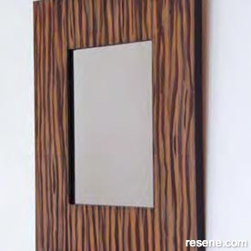 Create a wood grain effect mirror frame