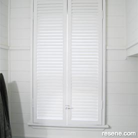 Install some bathroom wooden shutters
