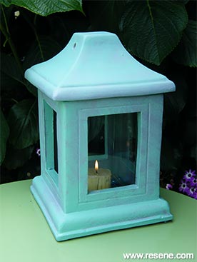 Verdigris candle holder