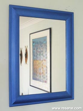 Metallic blue mirror