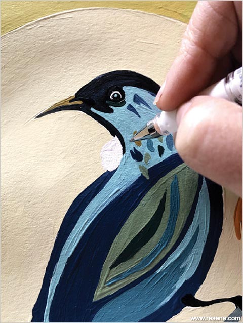 F-Add white details when bird is painted