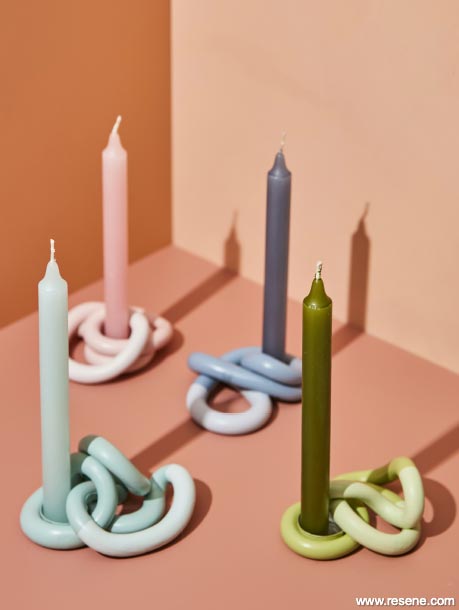 Clay candle holders