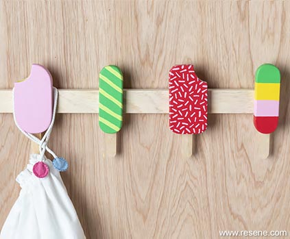 Painted ice block style hooks for kids