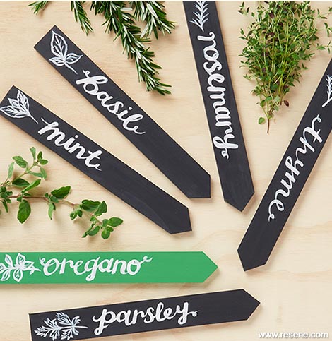 Make wooden herb plant markers
