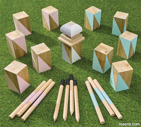 Make a wooden kubb set
