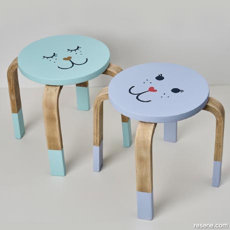 Upcycle stools with a new coat of paint