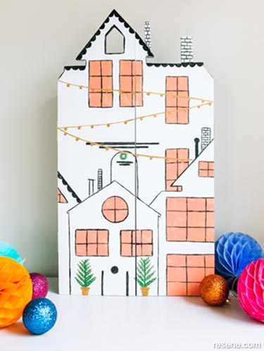 Create a advent chistmas calendar house